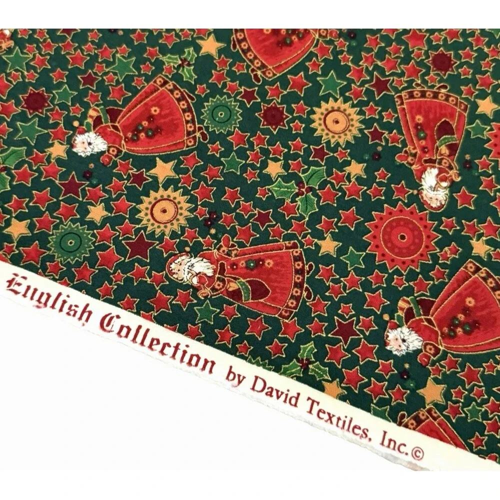 Old World Santas Quilting Cotton English Collection Xmas Fabric David Textiles